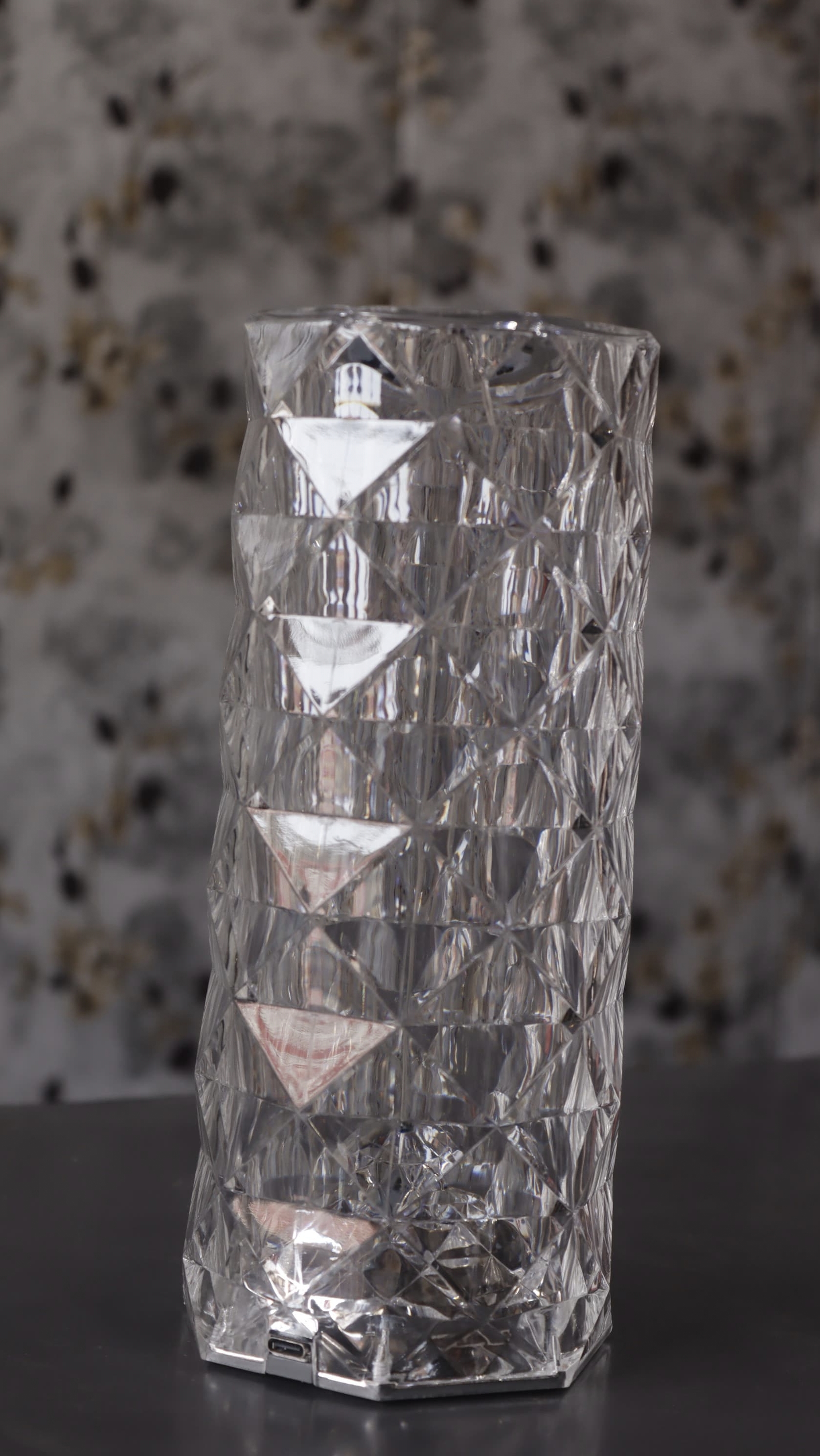 Ratixes Crystal Lamp,Touch Control Rose Lamp, Table Lamp with 16 RGB Color Changing, Night Lamp (32 cm, White)