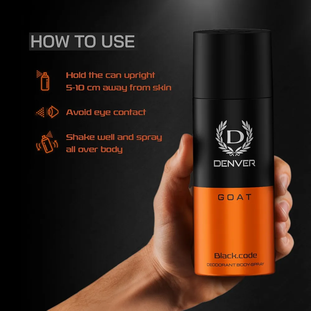 DENVER G O A T Black.code Deodorant Spray - For Men (150 ml)DENVER G O A T Black.code Deodorant Spray - For Men (150 ml)