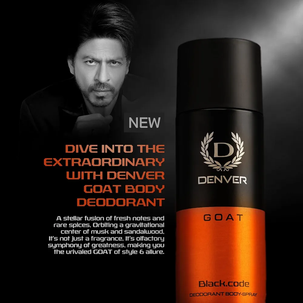 DENVER G O A T Black.code Deodorant Spray - For Men (150 ml)DENVER G O A T Black.code Deodorant Spray - For Men (150 ml)