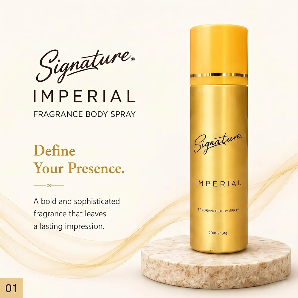 Signature Deodorant Body Spray 200 ml - Imperial | Aromatic Aquatic Fragrance | Long Lasting Fragrance | Fights Bo