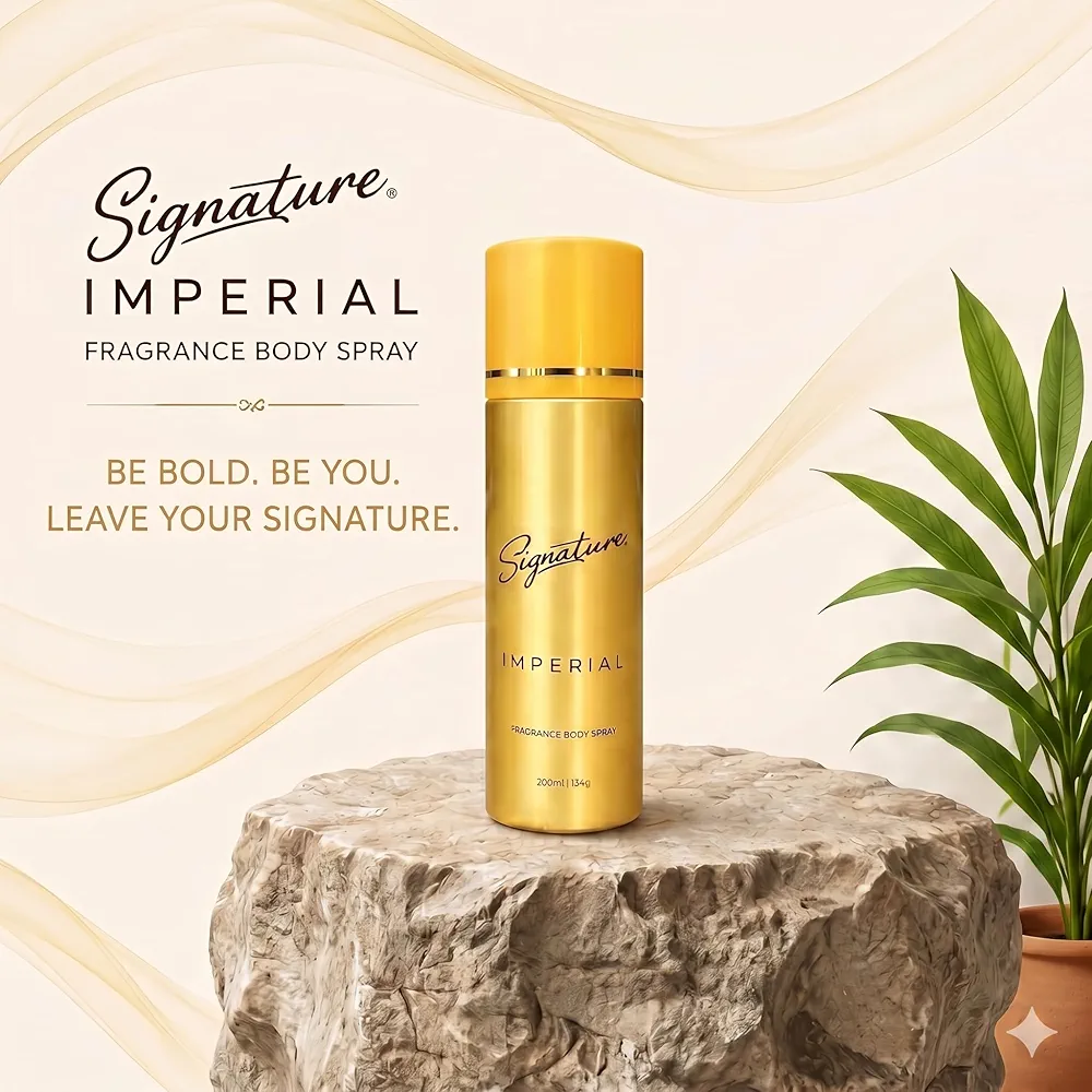 Signature Deodorant Body Spray 200 ml - Imperial | Aromatic Aquatic Fragrance | Long Lasting Fragrance | Fights Bo