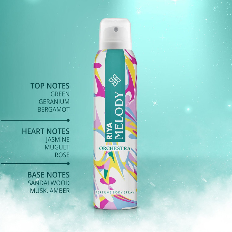 RIYA Melody Orchestra Body Spray | Green Geranium Deodorant Spray  -  For Women (150 ml/99gm)
