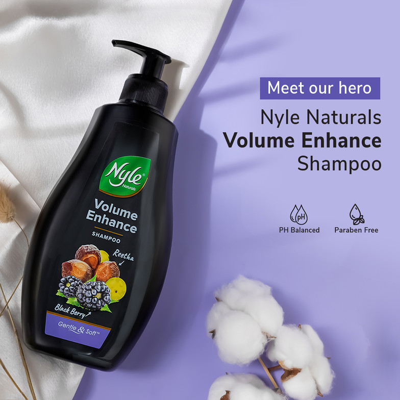 Nyle Volume Enhance Shampoo_For Voluminous Hair |With Natural Reetha & Blackberry (400 ml)