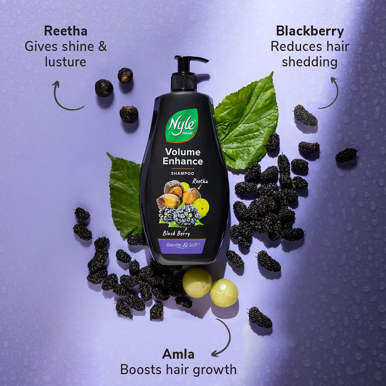 Nyle Volume Enhance Shampoo_For Voluminous Hair |With Natural Reetha & Blackberry (400 ml)