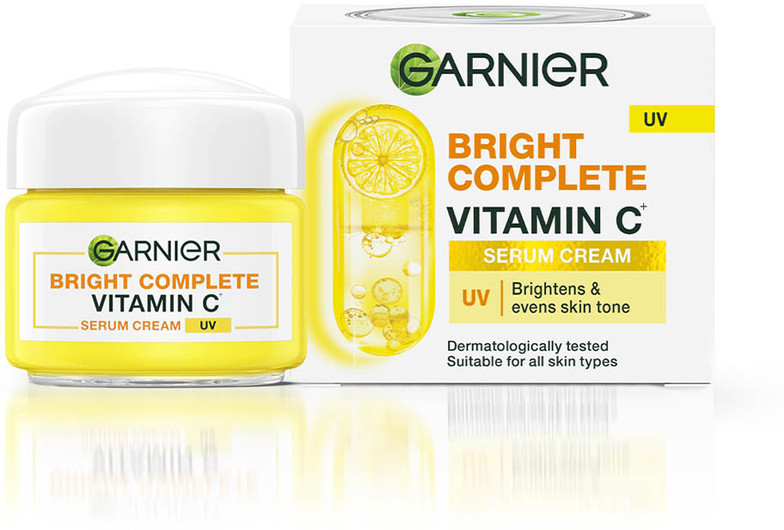 GARNIER Bright Complete Vitamin C Serum UV Cream, Sun Protection & Skin Brightening (45g)