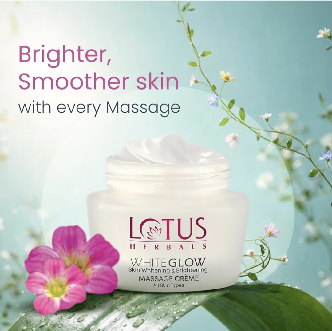 Lotus Herbals WhiteGlow Skin Whitening & Brightening Massage Cream | Deep Nourishing Face Massage Cream