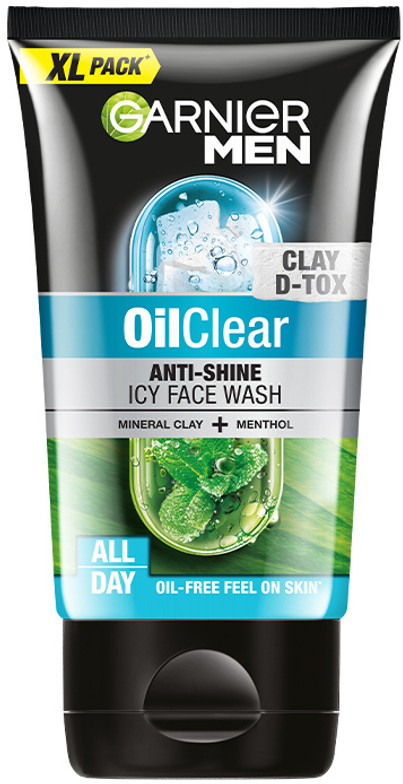 Garnier Men Oil Clear Deep Cleansing, with Mineral Clay and Menthol Face Wash (100 g) ll