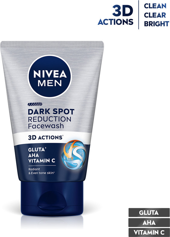 Nivea Men Dark Spot Reduction Cleanser, with Vitamin C, AHA, For Radiant & Even Tone Skin Face Wash (100 g)