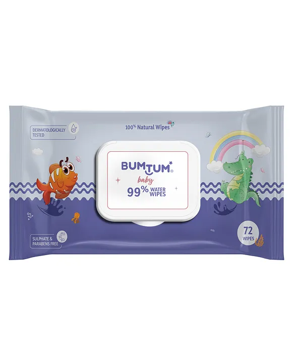 Bumtum Baby Gentle 99% Pure Water Soft Moisturizing Wet Wipes