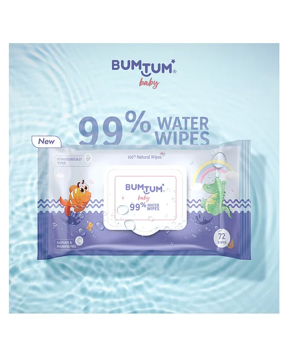 Bumtum Baby Gentle 99% Pure Water Soft Moisturizing Wet Wipes