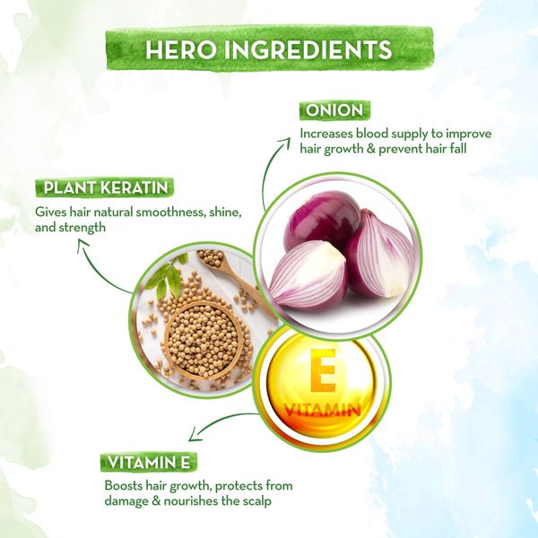 Onion Shampoo with Onion and Plant Keratin for Hair Fall Control - 200ml