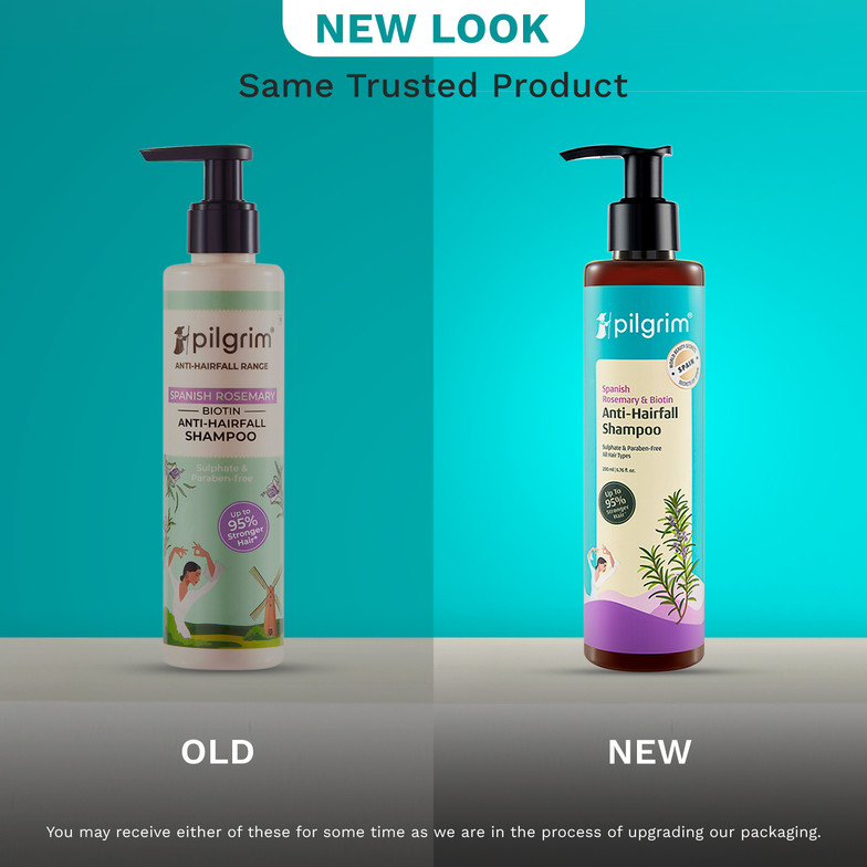 Pilgrim Spanish Rosemary Biotin Shampoo for Men & Women|Reduce Hair loss & Breakage (200 ml)