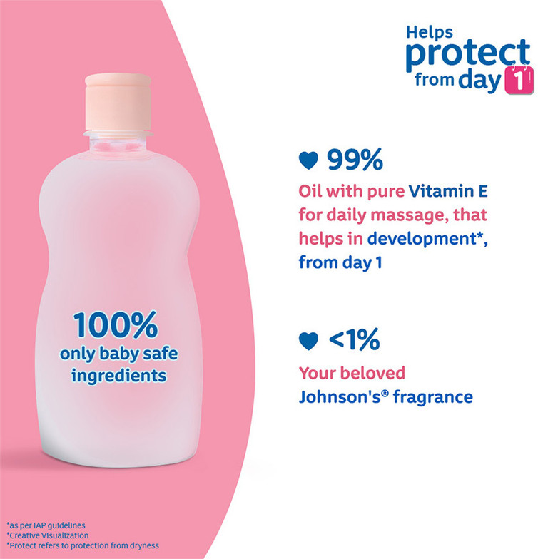 JOHNSON'S BABY Baby Oil with Vitamin E (200 ml)