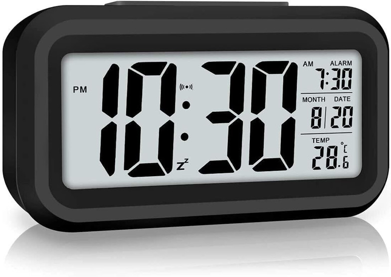 Stadash Digital Alarm Clock Table Clock for Study Loud Desk Alarm Clock for Heavy Sleepers Black Clock