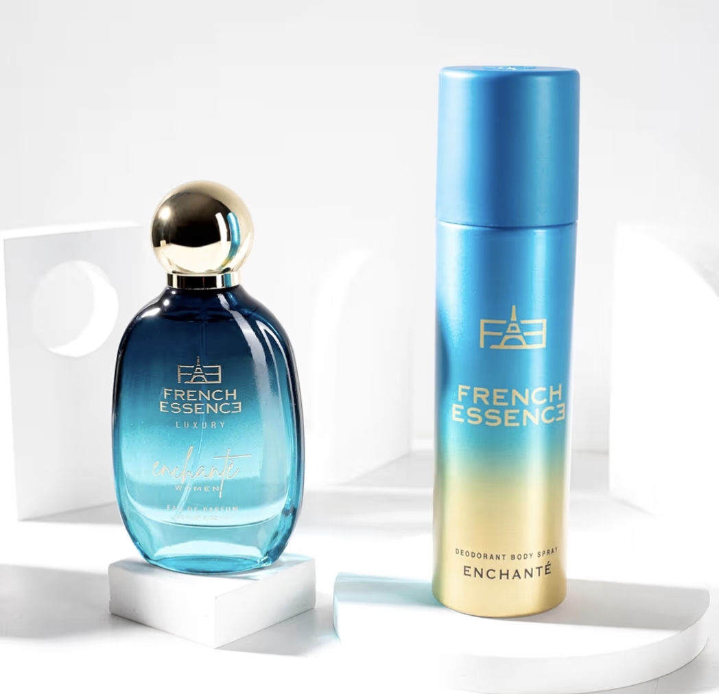FRENCH ESSENCE Luxury Gift Set For Women - Perfume 60Ml & Deodorant 150Ml | Perfume and Deo Combo |Premium Gift for Wife & Girl Friend (Enchante)FRENCH ESSENCE Luxury Gift Set For Women - Perfume 60Ml & Deodorant 150Ml | Perfume and Deo Combo |P…