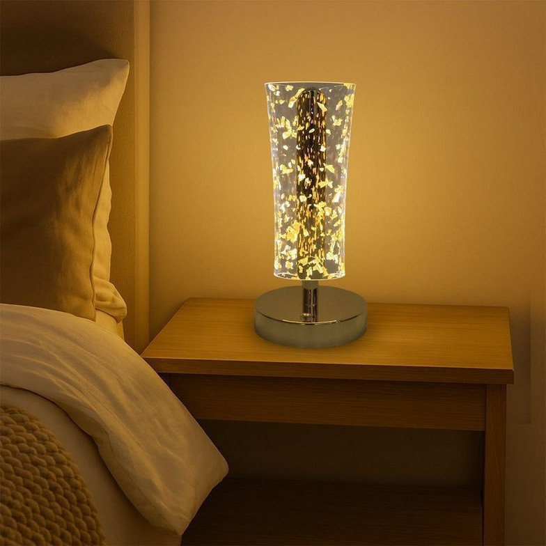 DeoDap Crystal LED Table Lamp – Stylish Lighting for Home or Office Decor Table Lamp (10 cm, Golden