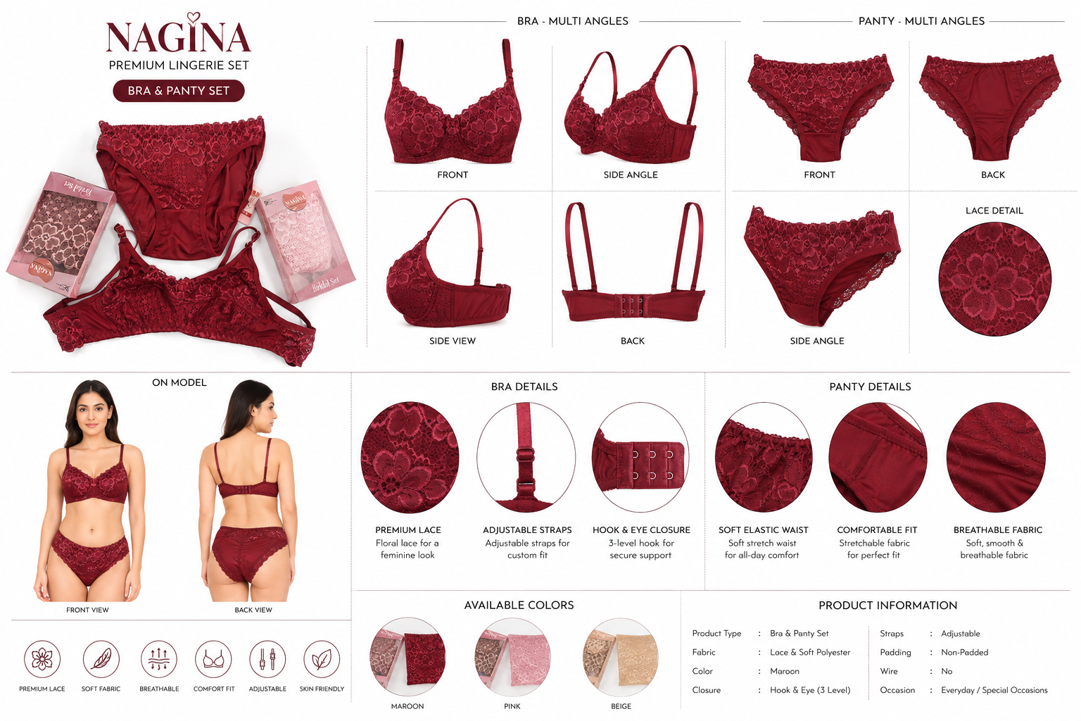 Nagina Luxury Lace Lingerie Set