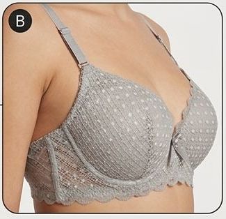 Grey Premium Textured Lace Padded Contour Bra