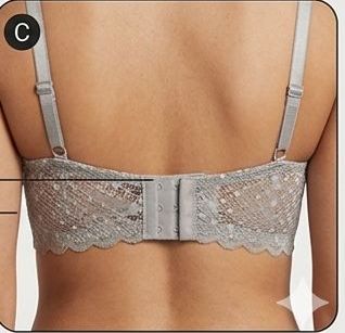 Grey Premium Textured Lace Padded Contour Bra
