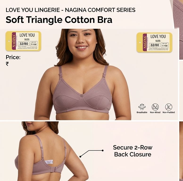 EveryDay Ease Non-Wired Cotton Triangle Bralette