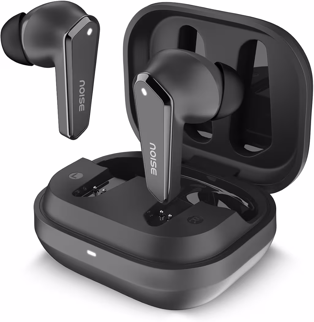 Noise Buds N1 Truly Wireless Earbuds with Chrome Finish, 40H of Playtime, Quad Mic with ENC, Ultra Low Latency Gaming (Up to 40 Ms), Instacharge(10 Min=120 Min), Bluetooth V5.3(Carbon Black)