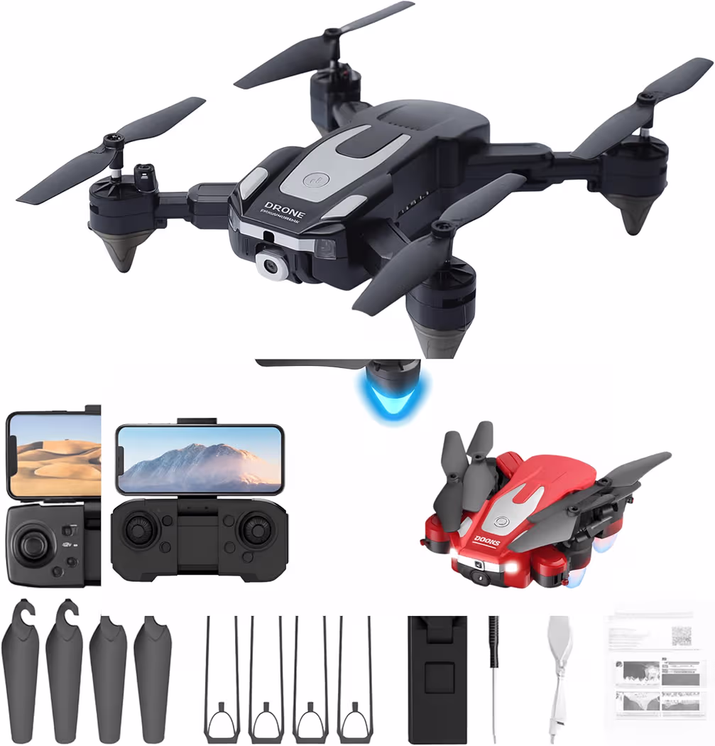 Foldable HD Drone with 1080P Camera, FPV Live Video, Smart Gesture Control, Altitude Hold, One Key Take Off/Landing, 3D Flips
