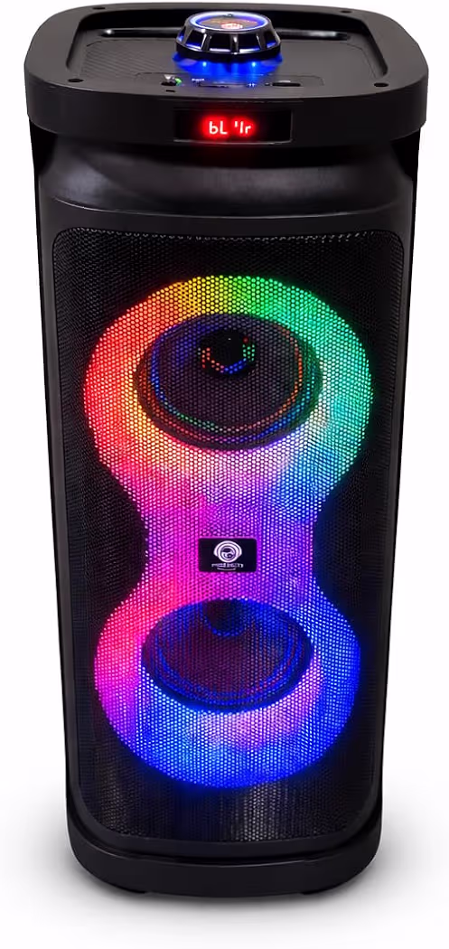 Bluetooth Tower Speaker with Microphone, Portable Karaoke Party System with RGB LED Lights, USB MicroSD AUX FM Support, 50W Heavy Bass 51% off