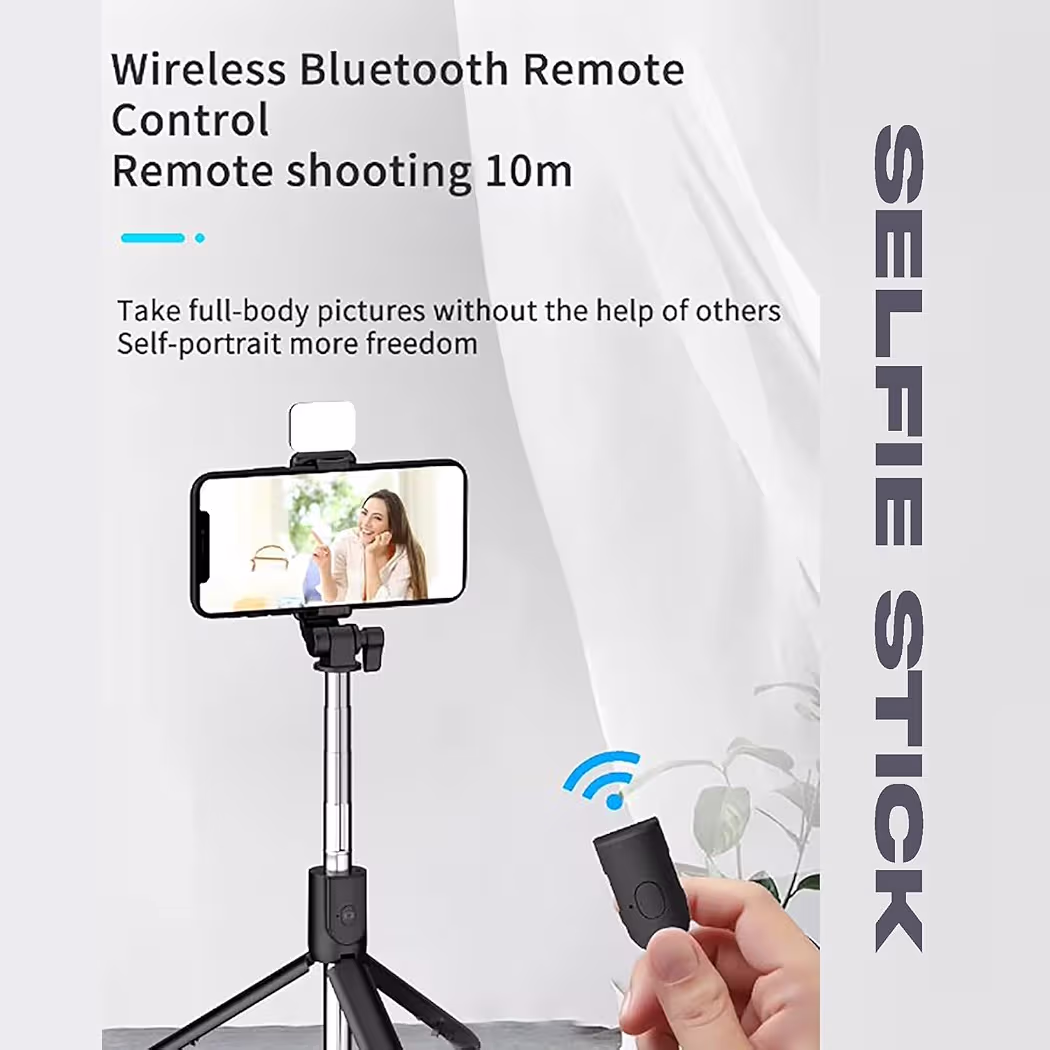 KWICKCLICK RS1 Bluetooth Selfie Stick with Wireless Remote & Tripod Stand | Extendable 3-in-1 Selfie Pole & Foldable Phone Holder for iPhone & Android | Lightweight Portable Vlogging Kit for Travel