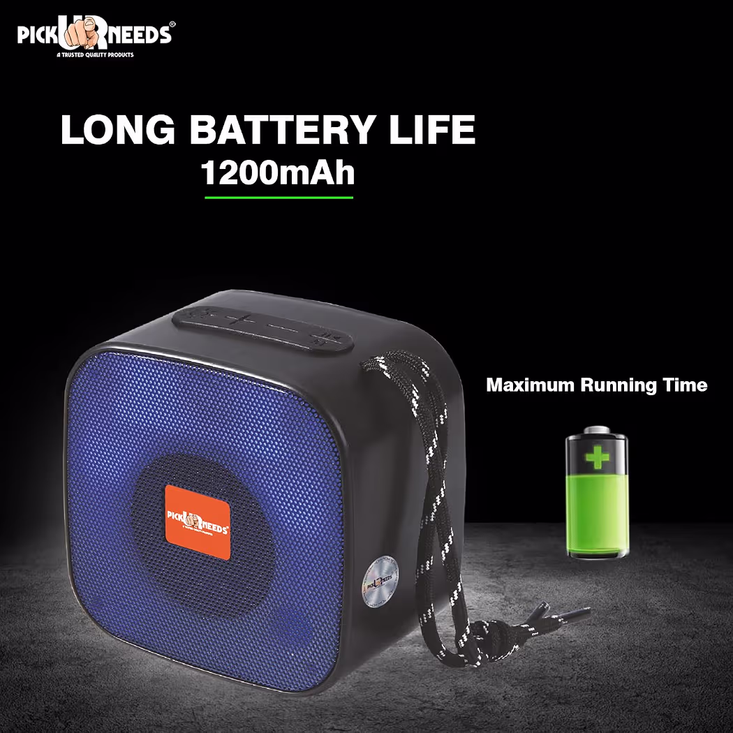 Pick Ur Needs Wireless Rechargeable Portable Bluetooth Speaker | Water Proof | Splash Proof | Premium Speaker Compatible with All Mobile Phone (Black)