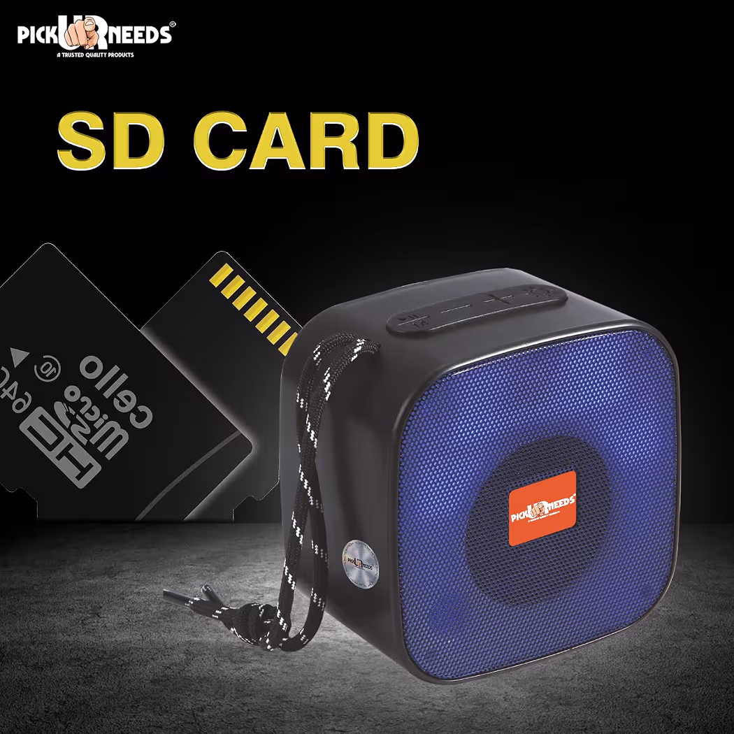 Pick Ur Needs Wireless Rechargeable Portable Bluetooth Speaker | Water Proof | Splash Proof | Premium Speaker Compatible with All Mobile Phone (Black)