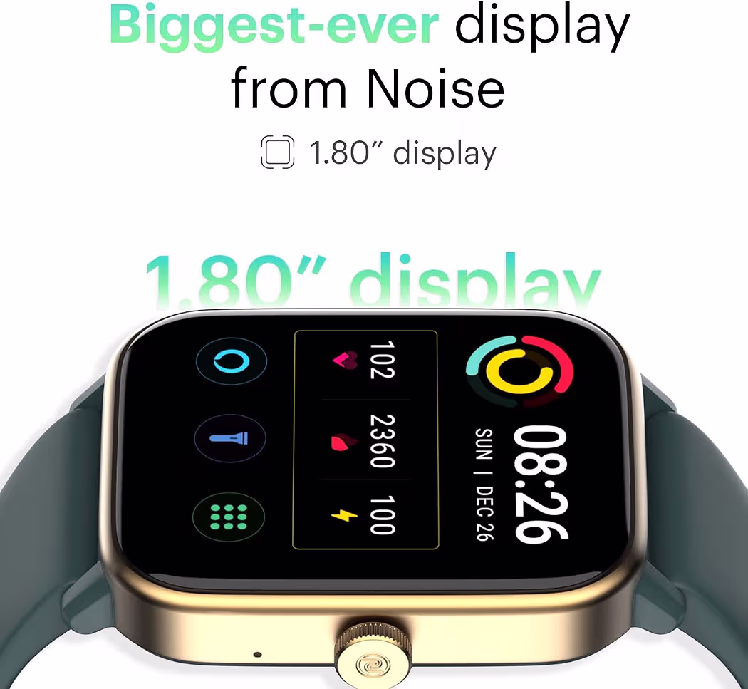 Noise ColorFit Pro 4 Max 1.8" Biggest Display, Bluetooth Calling Smart Watch, Built.in Alexa, 100 Sports Modes, Detection, Health & Productivity Suite (Navy Gold)