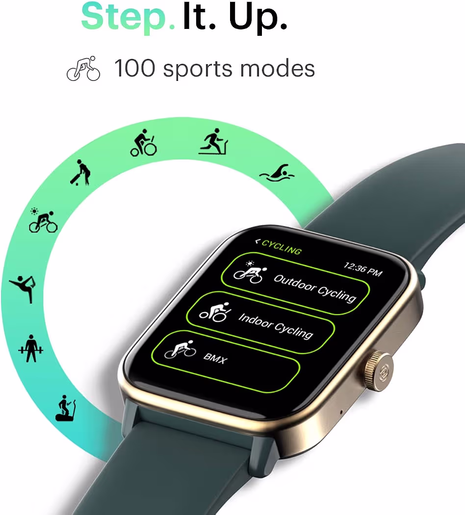 Noise ColorFit Pro 4 Max 1.8" Biggest Display, Bluetooth Calling Smart Watch, Built.in Alexa, 100 Sports Modes, Detection, Health & Productivity Suite (Navy Gold)