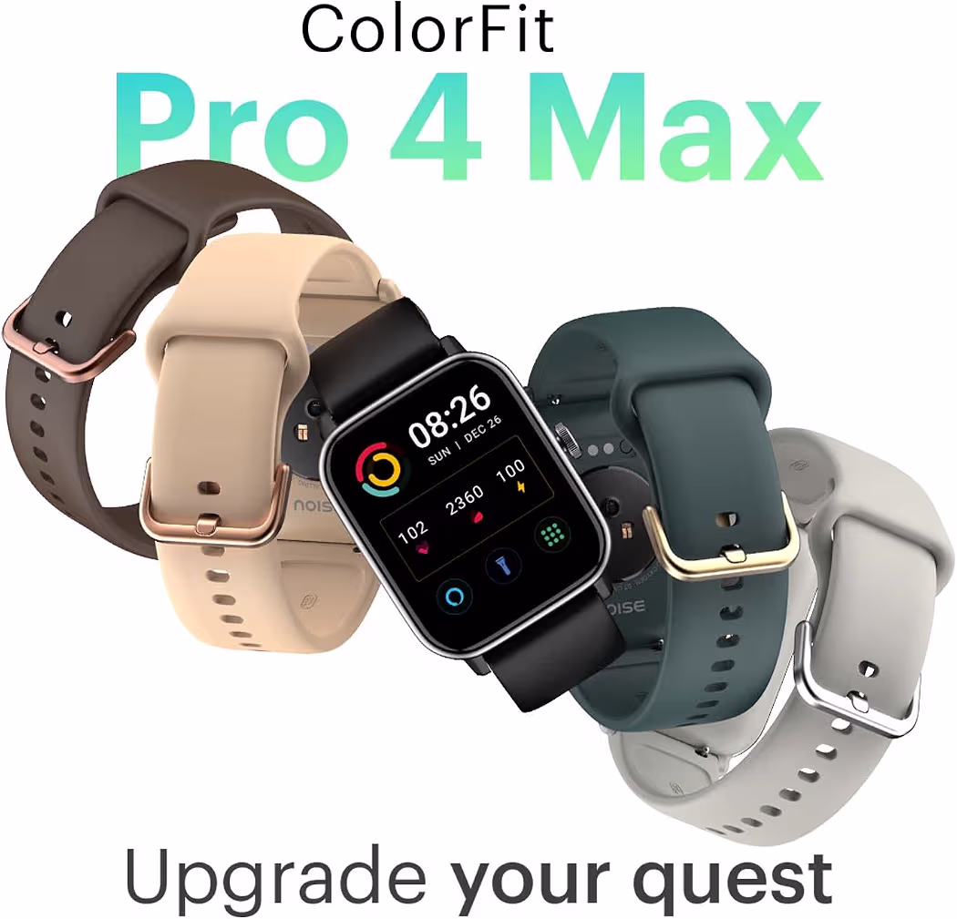 Noise ColorFit Pro 4 Max 1.8" Biggest Display, Bluetooth Calling Smart Watch, Built.in Alexa, 100 Sports Modes, Detection, Health & Productivity Suite (Navy Gold)