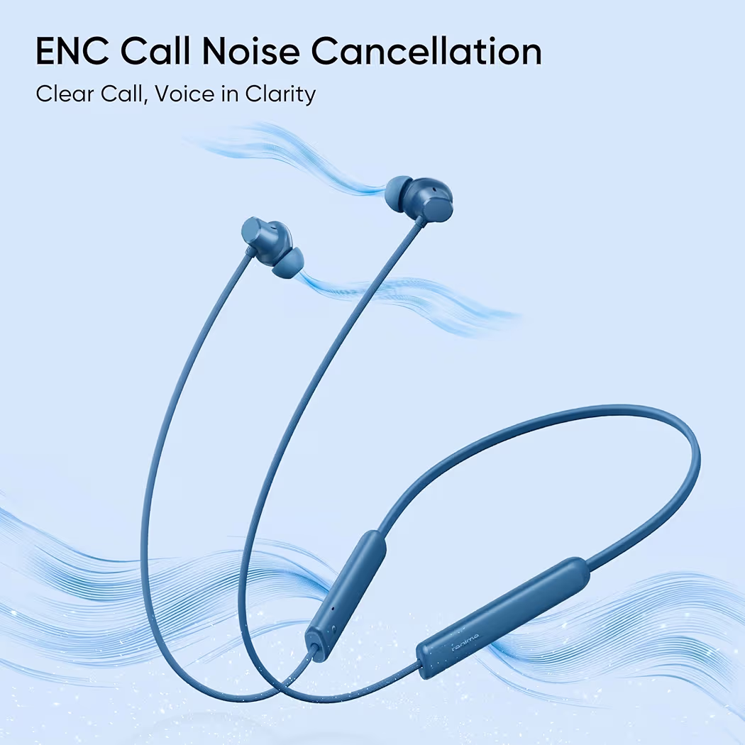 realme Buds Wireless 5 Lite in Ear Bluetooth Neckband with 12.4 mm Dynamic Bass Boost Driver,Upto 35 Hours Playback,45ms Low Latency,IP55 Dust & Water Resistant, Bluetooth V5.4 (Haze Blue)