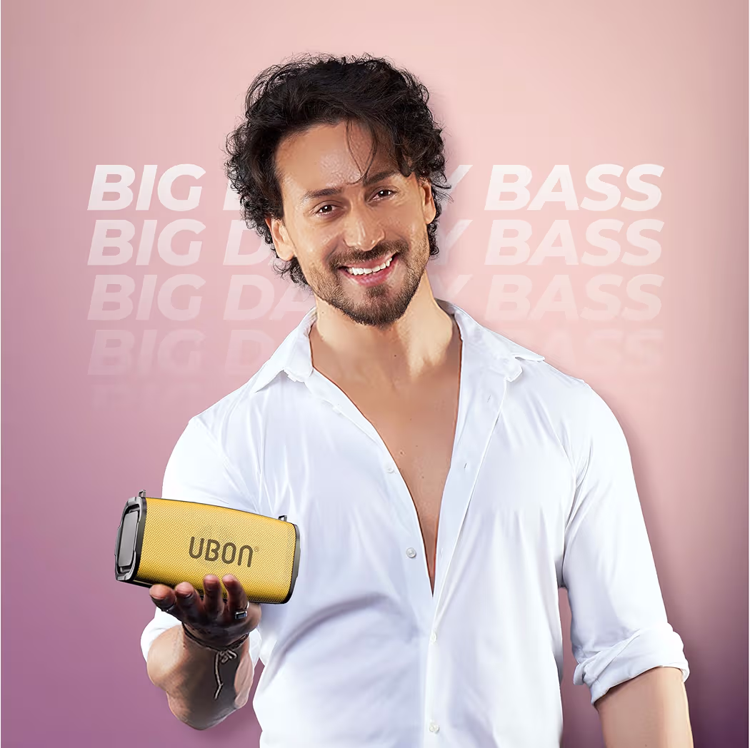 UBON Sultan SP-47 Bluetooth Speaker with 10W RMS Stereo Sound, Water Resistance, Up to 10H Total Playtime, Multi-Compatibility Modes and Fast Charging (Gold) 10W RMS Stereo Sound, Water Resistance, Up to 10H Total Playtime, Multi-Compatibility Modes, Fast Charging