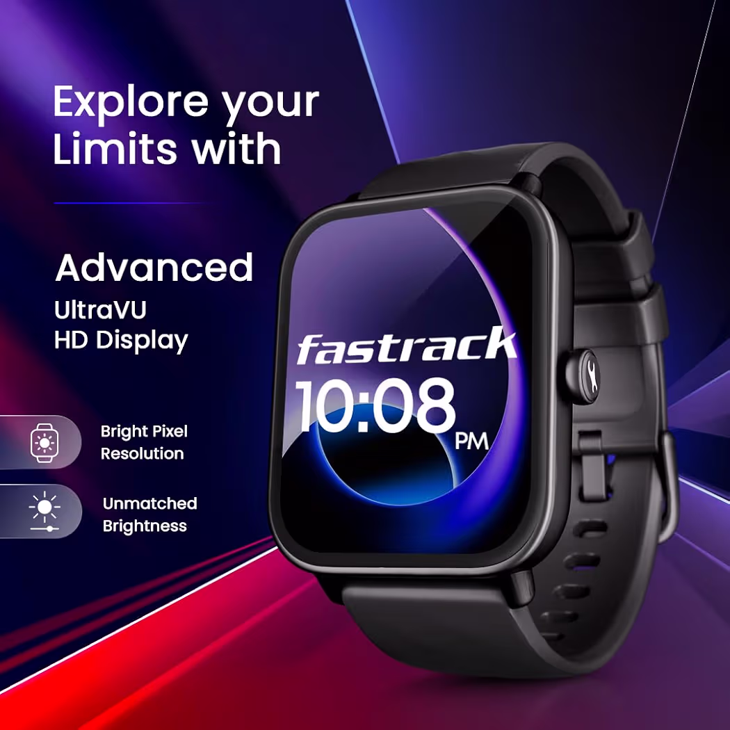 Fastrack Limitless Glide X 1.83" Smart Watch with Ultra UV HD Display, SpO2, Heart Rate & Sleep Tracking, Bluetooth Calling, 100+ Sports Modes, 5-Day Battery, Smartwatch for Men & Women (Blue)