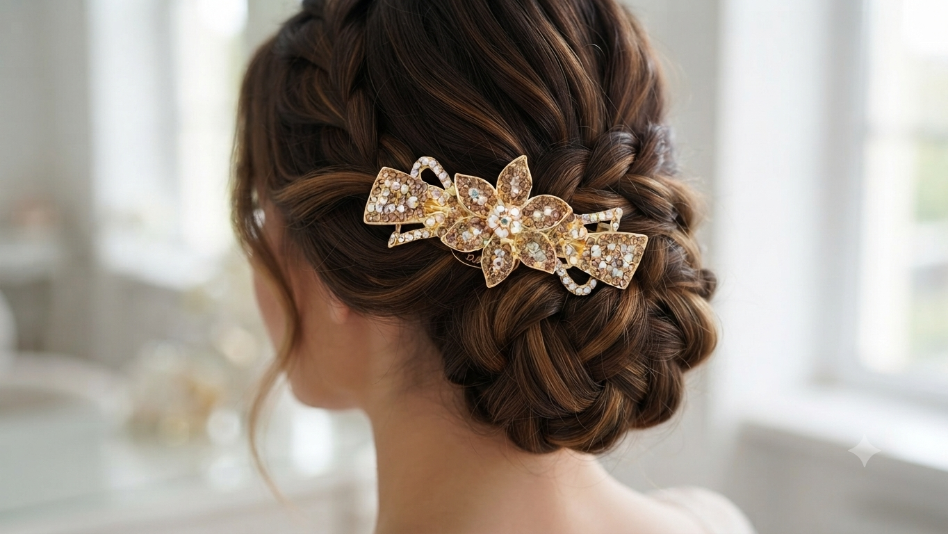 Golden Petal Hair Clip.