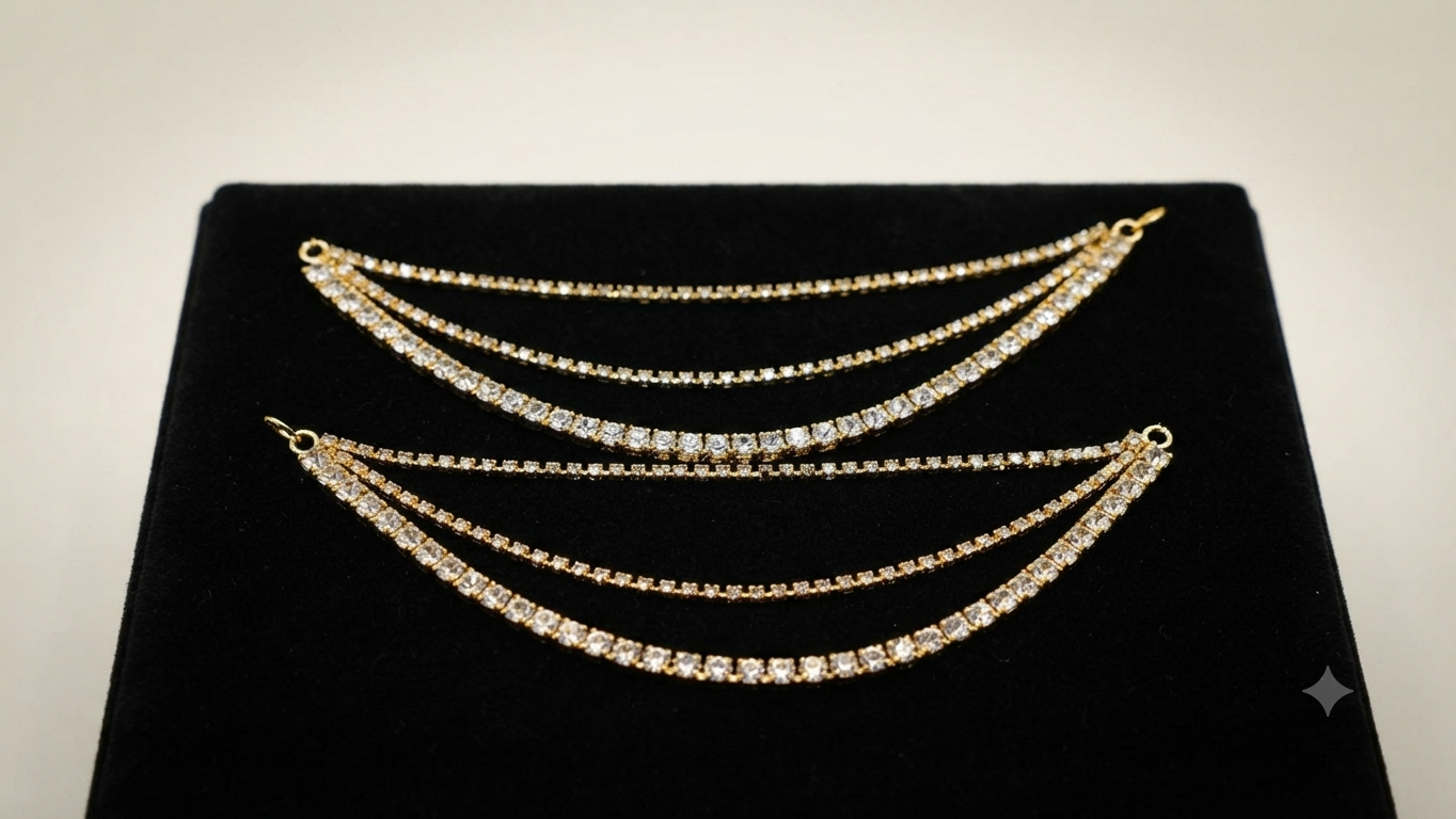 Multi-Strand Crystal Ear Chain.