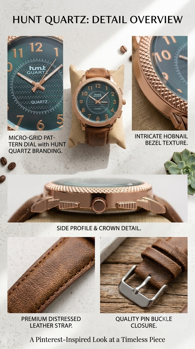 Classic HMT Quartz - Vintage Rose Gold & Leather Timepiece