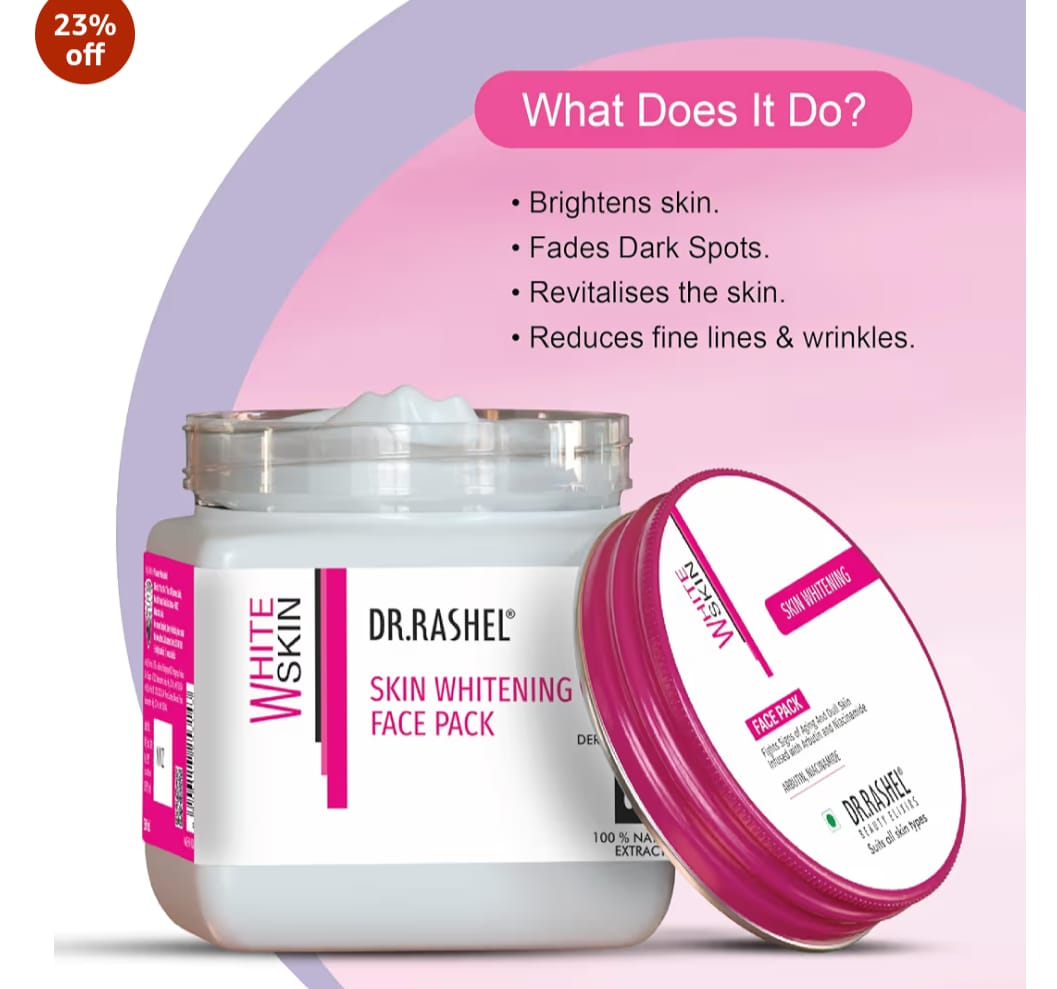 Dr.Rashel WHITE SKIN FACE PACK For Skin Whitening, Skin Lightening, Dark Spot, Reduce Pigmentation (380 ml)