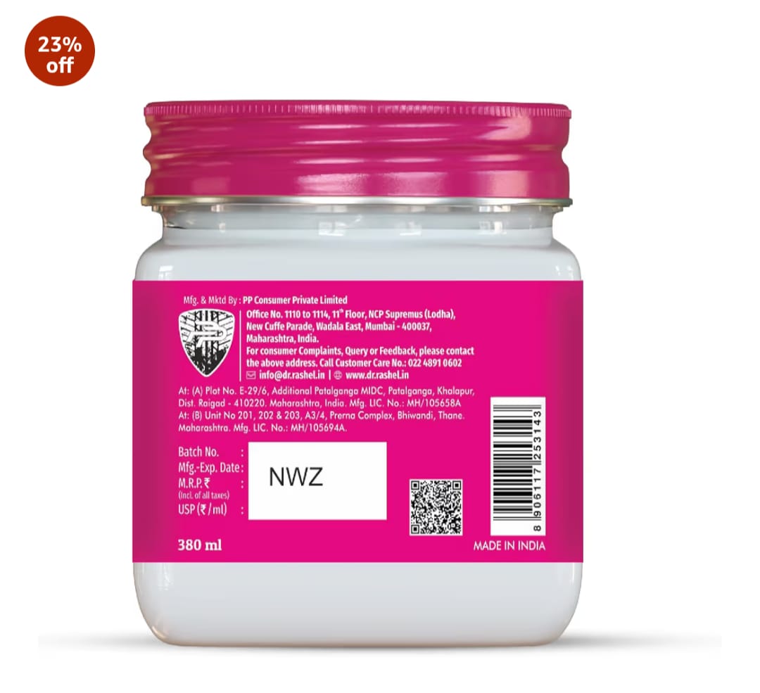Dr.Rashel WHITE SKIN FACE PACK For Skin Whitening, Skin Lightening, Dark Spot, Reduce Pigmentation (380 ml)