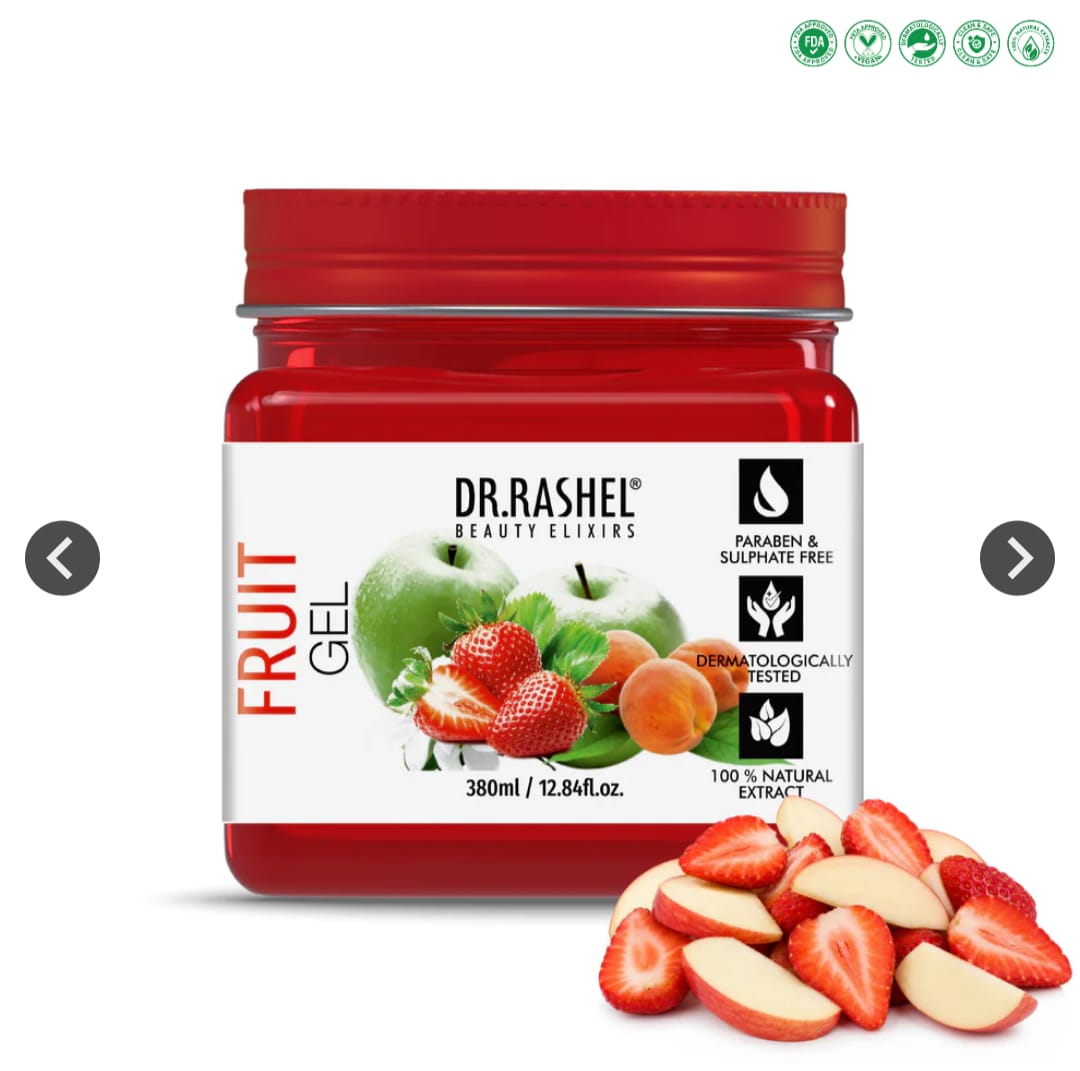 DR.RASHEL Fruit Gel For Face & Body | Natural Extracts for Radiant & Healthy Skin (380 ml)