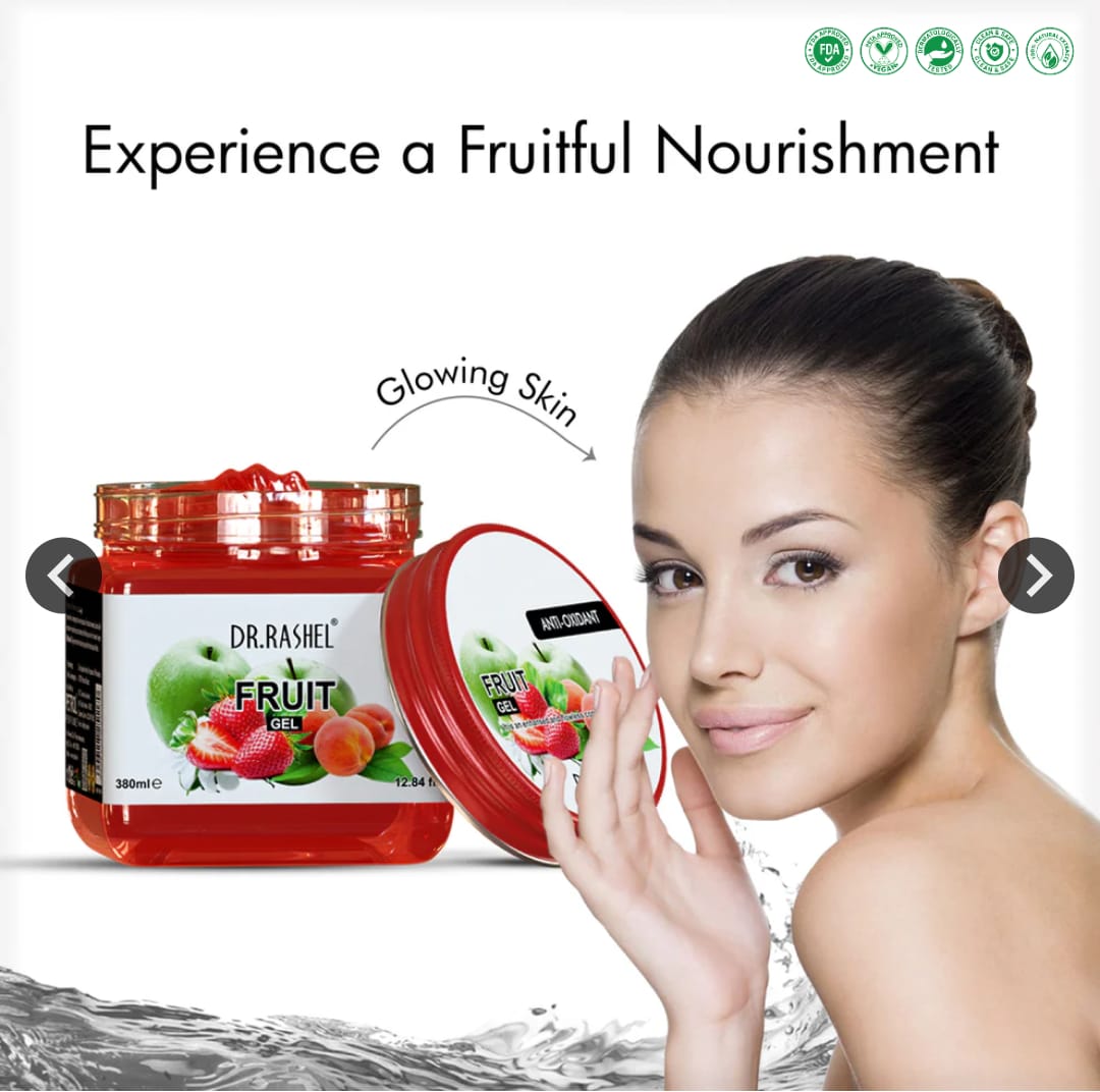 DR.RASHEL Fruit Gel For Face & Body | Natural Extracts for Radiant & Healthy Skin (380 ml)