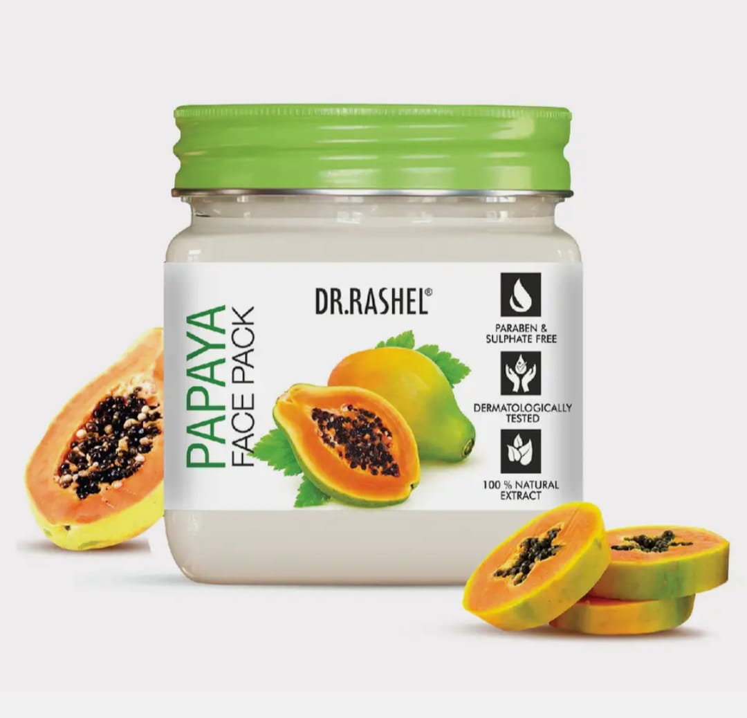 DR.RASHEL Papaya Face Pack For Skin with Papain Enzyme Nourishing & Revitalizing (380 ml)