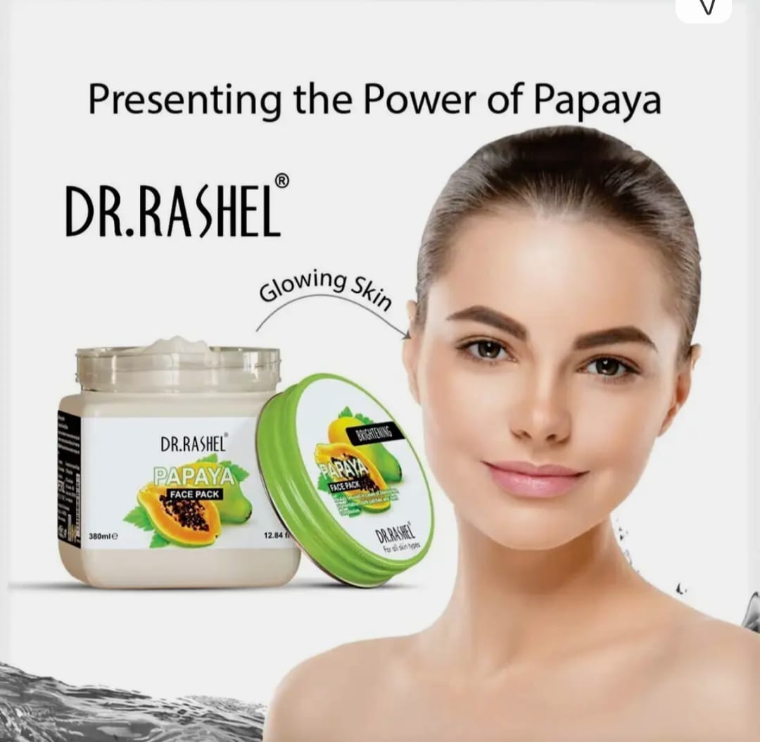 DR.RASHEL Papaya Face Pack For Skin with Papain Enzyme Nourishing & Revitalizing (380 ml)