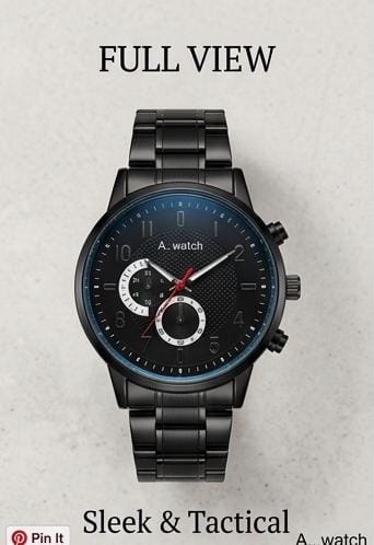 Analog Watch for Men | Black Textured Chronograph Dial