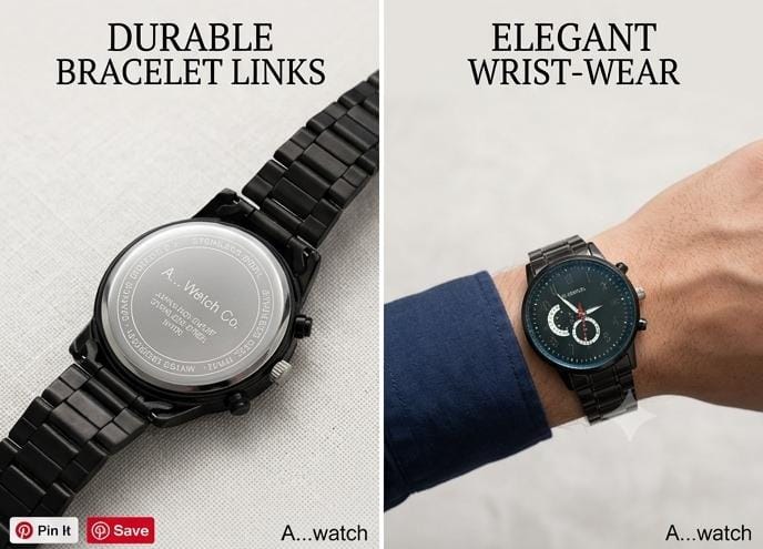 NIXEA Black & Chrome Edition: Men's Casual Analog Watch with Premium Silicone Band