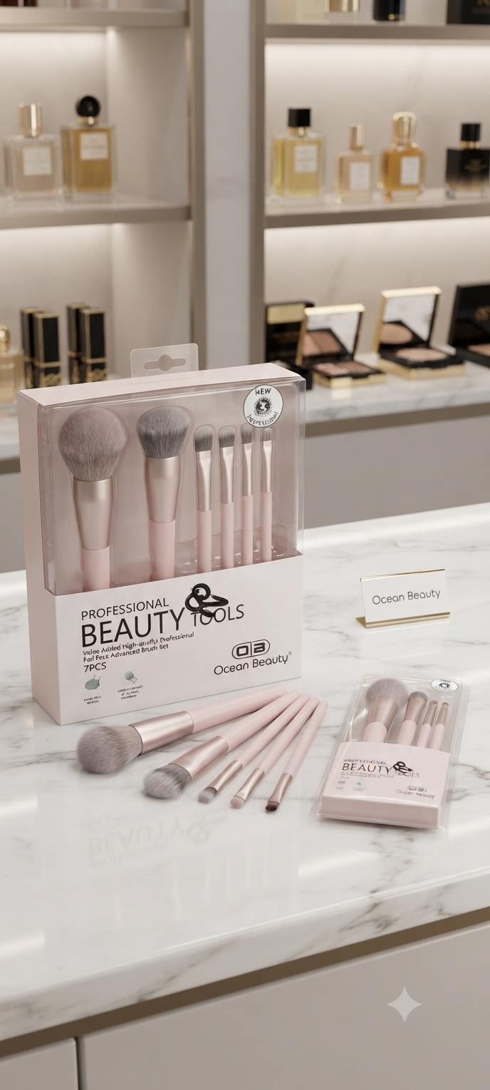 Ocean Beauty Professional Beauty Tools - 7PCS Full Face Advanced Brush Set