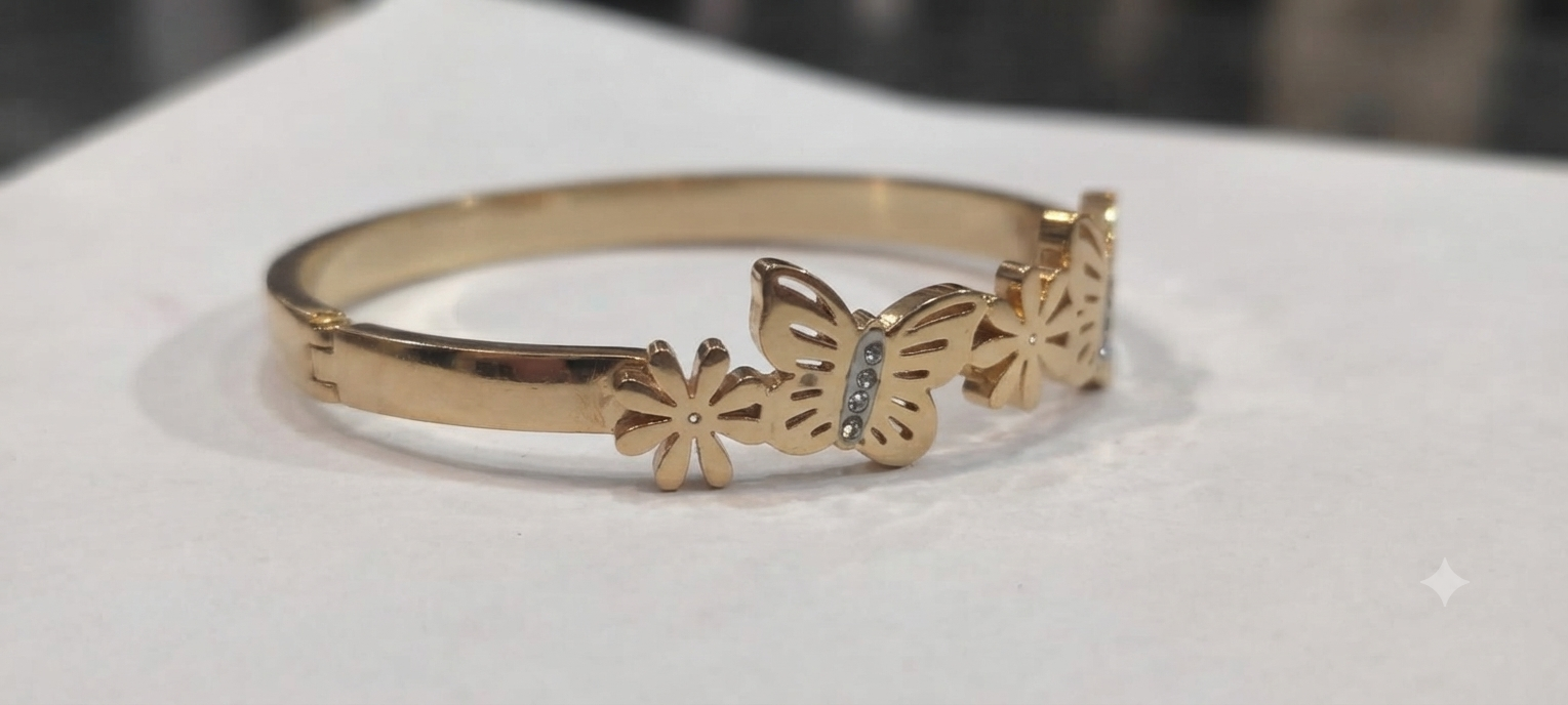 Butterfly and Flower Bangle