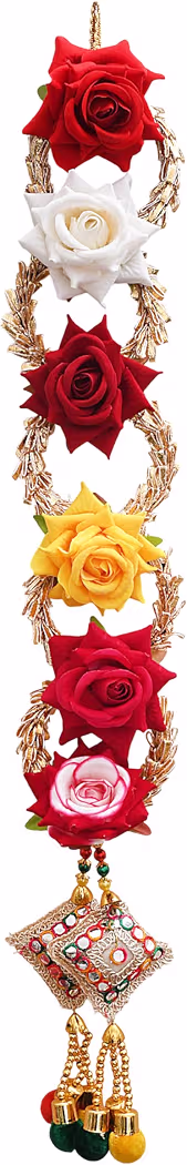 Women's Patiala Shahi Parandi with Tassels & Mirror Work | Traditional Punjabi Hair Accessory | Heavy Bridal Paranda Choti Braid Extension for Wedding, Party (Golden) 68% off